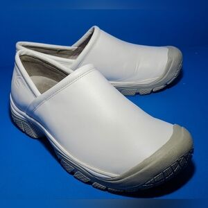 Keen Utility PTC Slip-On II  Men's white leather Slip On Work Shoes Size 10 US